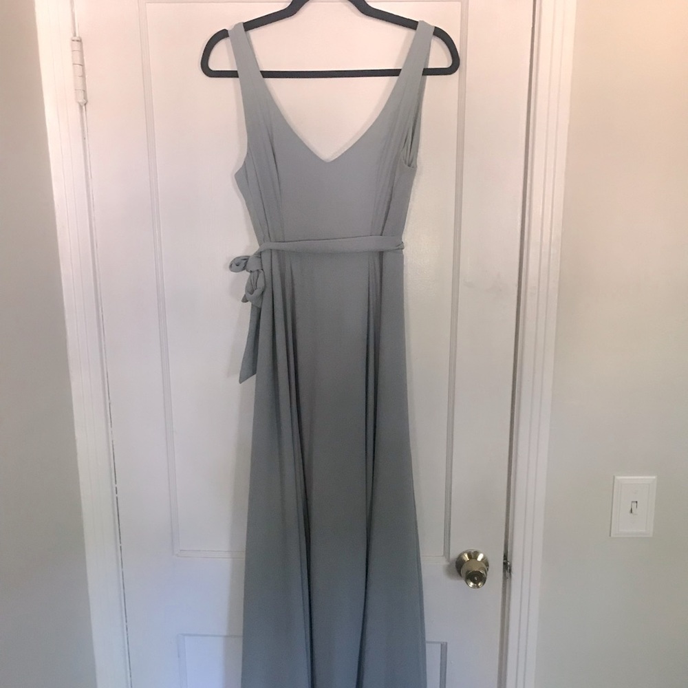 Show Me Your Mumu Small Sage Green Bridesmaid Dress w Sash Perfect Condition
